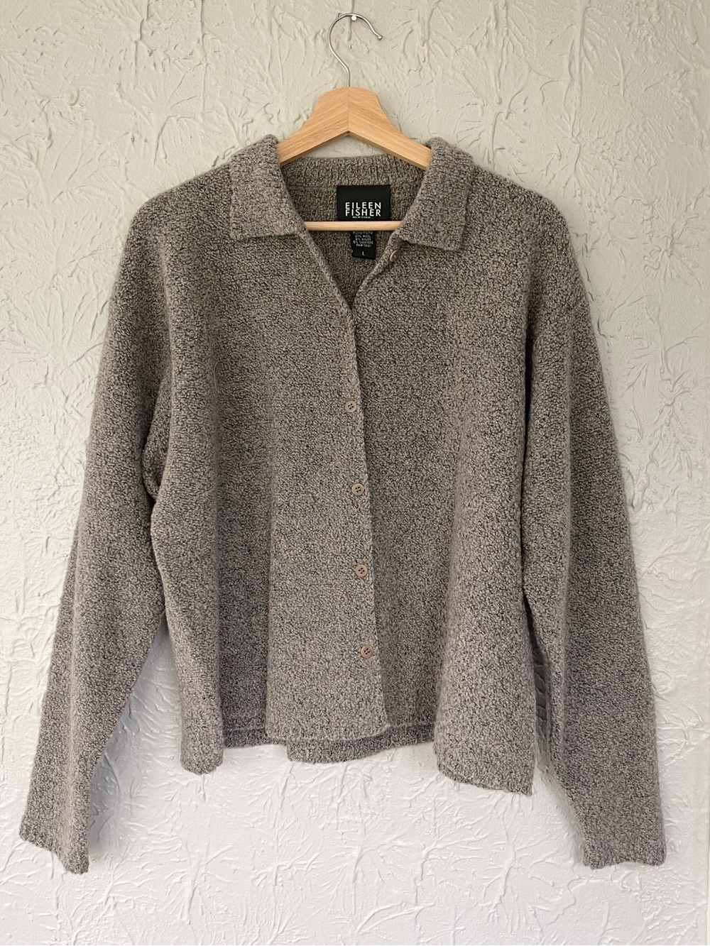 Eileen Fisher NEW with Tag Wool Cashmere Boucle Sweater Size Large